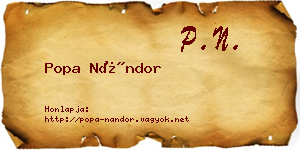 Popa Nándor névjegykártya